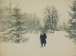 Le comte Lev Nikolaïevitch Tolstoï marchant. - Vladimir Grigorievich Chertkov
