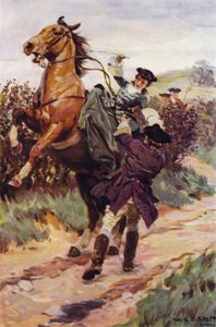 "La bête indisciplinée jeta son joli fardeau de son dos, et Jones la rattrapa dans ses bras" - W.R.S. (after) Stott