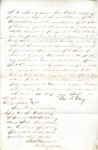 Serment de loyauté de Wm. T. Gay du Missouri, Comté de St. Louis - W.T. Gay