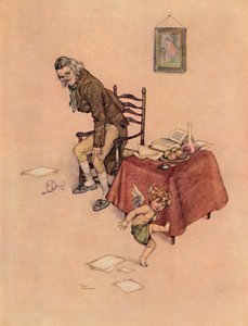 Il sauta des genoux du vieil homme et dansa autour de lui sur le sol, vers 1930 - William Heath Robinson