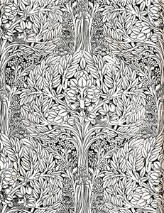 Papier peint, imprimé en couleur détrempe. Conçu par H. Wilson, 1893 - W Jackson