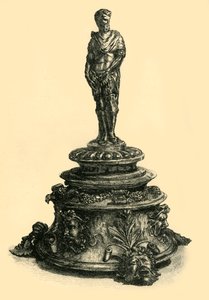 Encrier en bronze avec figurine d