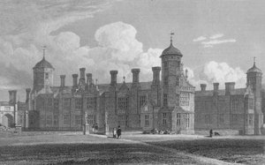Cobham Hall, vue nord-ouest Kent, 1823