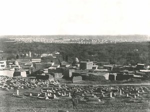 Panorama de la ville depuis Sulhieh, Damas, Syrie ottomane, 1895