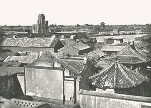 Vue générale montrant les ruines de la cathédrale, Tien-Tsin, Chine, 1895 - W and S Ltd
