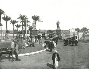 Le pont Kasr-el-nil, Le Caire, Égypte, 1895