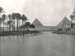 Les Pyramides et le Nil, Gizeh, Égypte, 1895 - W and S Ltd