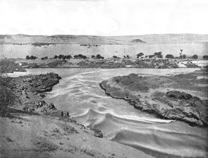 La première cataracte du Nil, Assouan, Égypte, 1895
