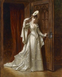 Dame élégante en robe de damas blanc - Władysław Bakałowicz
