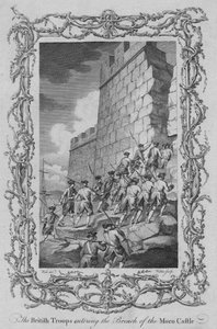 Les troupes britanniques entrant dans la brèche du château de Moro, vers 1770s - Walker