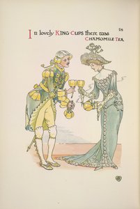 Un homme et une femme tenant des tasses de thé à la camomille - Walter Crane