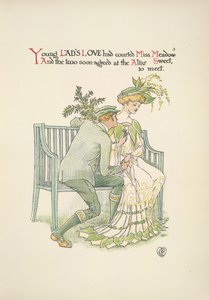 Un jeune homme courtisant une jeune femme, Miss Meadow