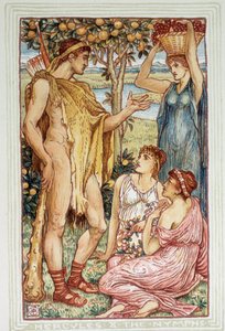 Hercule (Heraclès) et les nymphes - dans « A wonder book for girls and boys » de Walter Crane