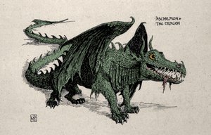 Représentation du dragon mythologique Ashchemon - Dessin de Walter Crane de 1899 - Walter Crane