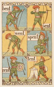 Mots rimant se terminant par la lettre T. Un garçon avec un arc et une flèche. Le Golden primer.