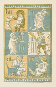 Mots rimant se terminant par la lettre T. Le Golden primer - Walter Crane