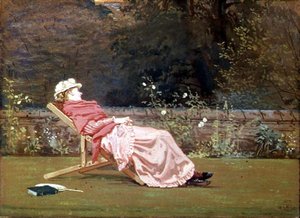 Rosalind, comtesse de Carlisle (1845-1921) dans le jardin à Naworth - Walter Crane