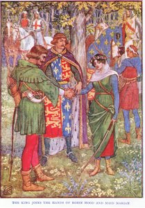 Le roi joint les mains de Robin des Bois et de Marianne - Walter Crane