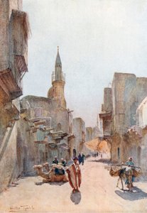Une rue près de la Citadelle, Le Caire (lithographie couleur) - Walter Frederick Roofe Tyndale
