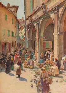 Le marché à Montepulciano, vers 1900 1913 - Walter Frederick Roofe Tyndale
