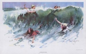 Une vague populaire : femmes jouant dans les vagues au bord de la mer