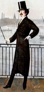 James Abbott McNeill Whistler sur la promenade de la veuve à sa maison à Lindsey Row, Chelsea, 1871 - Walter Greaves