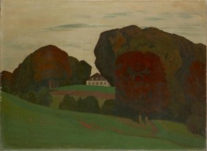 Paysage de parc danois avec villa - Walter Leistikow