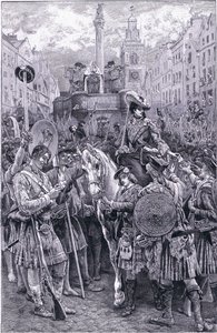 Proclamation du Vieux Prétendant comme roi Jacques VIII à la croix d