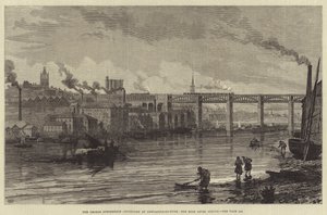 Le centenaire de George Stephenson à Newcastle-upon-Tyne, le pont à deux niveaux