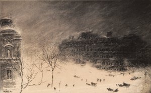 Angle de la 17e rue et de Pennsylvania Avenue, N.W. pendant le blizzard de 1899
