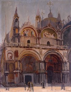 Vue de la place et de la basilique Saint-Marc, vers 1901 (huile sur toile) - Walter Richard Sickert