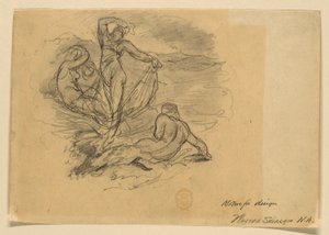 Un groupe de quatre nymphes (motif pour un design) - Walter Shirlaw