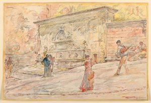 Une grande fontaine - Walter Shirlaw