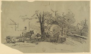 Une place de village - Walter Shirlaw