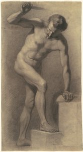 Nu masculin sur des marches