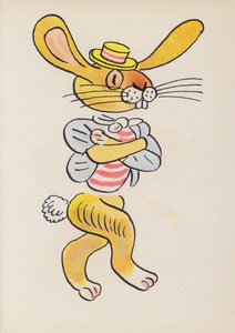 Figures des livres pour enfants : Frère Lapin (lithographie en couleur) - Walter Trier