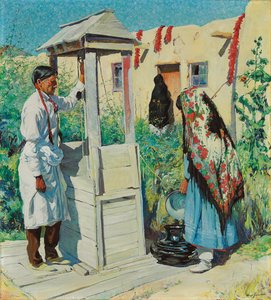 Scène de puits Pueblo