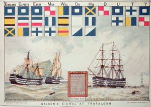 Signal de Nelson à Trafalgar en 1805, de 