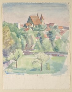 Paysage avec église