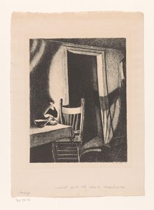 Intérieur à la lumière de la lampe - Wanda Gág (signed by artist)
