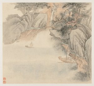 Album de paysages : Feuille 4, 1677 - Wang Gai