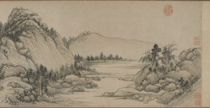 Habiter dans les montagnes Fuchun après Huang Gongwang, dynastie Qing, 1672 (encre et couleur sur papier) - Wang Hui