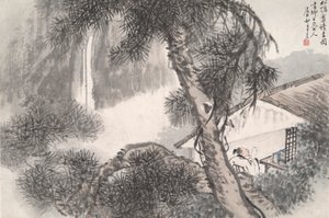 Lecture au studio du pin isolé (Song yin an) - Wang Su