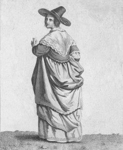 Une Femme de Marchand - Costume des Citoyens Éminents en 1640 - Warren