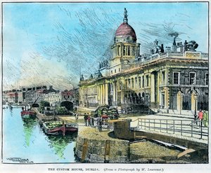 La Douane, Dublin, Irlande, vers 1890