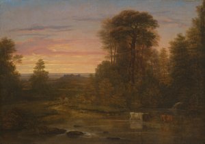 Un paysage après le coucher du soleil