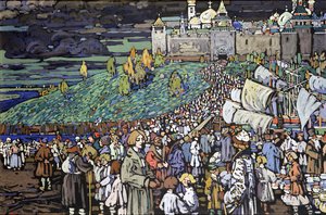 Arrivée des marchands - Wassily Kandinsky