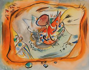 Esquisse pour peinture avec bordure orange