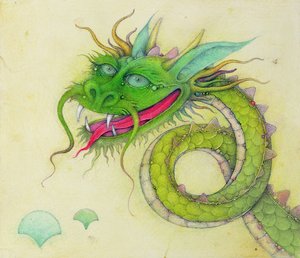 Le dragon aux oreilles bleues, 2000 (techniques mixtes) - Wayne Anderson