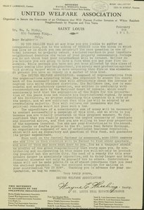 Lettre de Wayne E. Wheeling, United Welfare Association, à Cher Voisin, 5 février 1915 - Wayne E. Wheeling